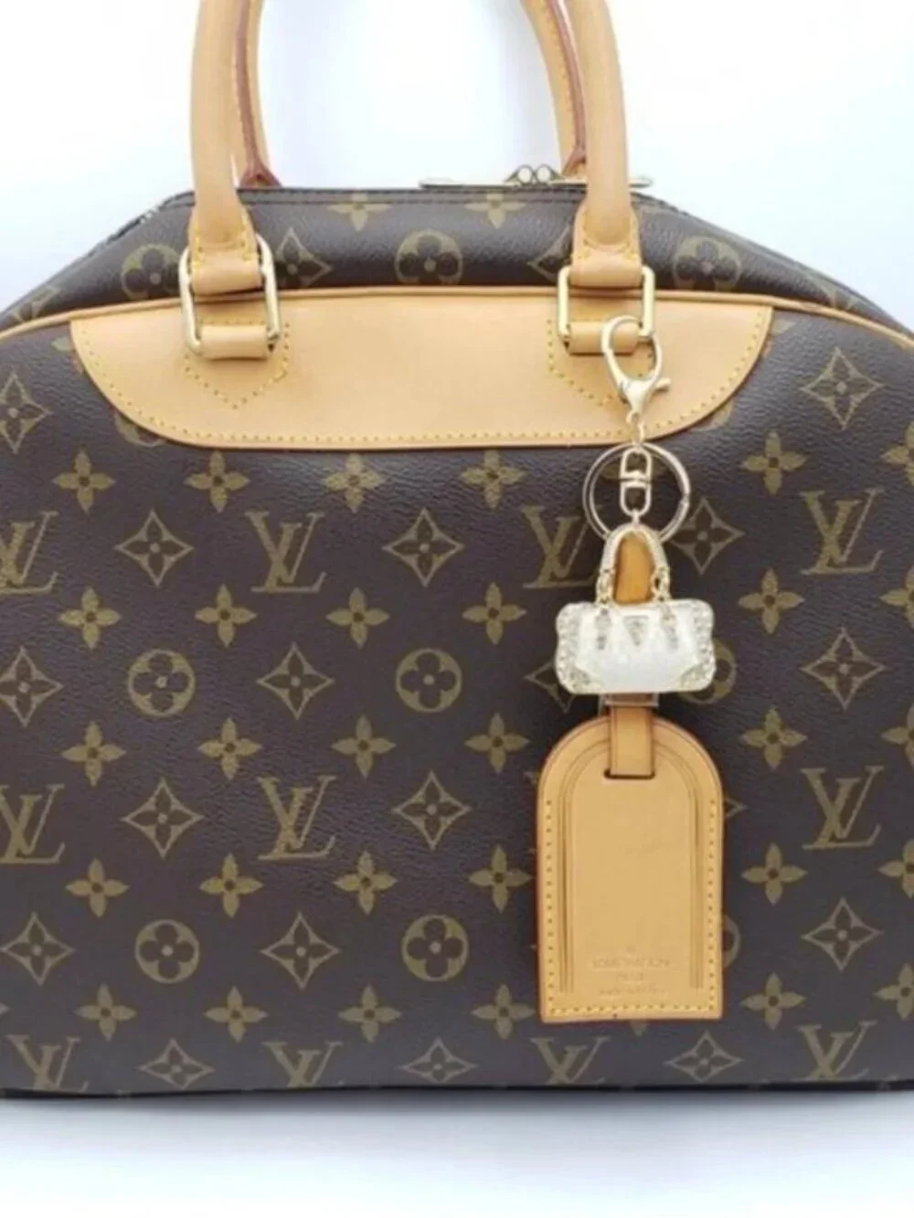 Authentic Louis Vuitton Luggage Nametag with Unbranded Keycharm